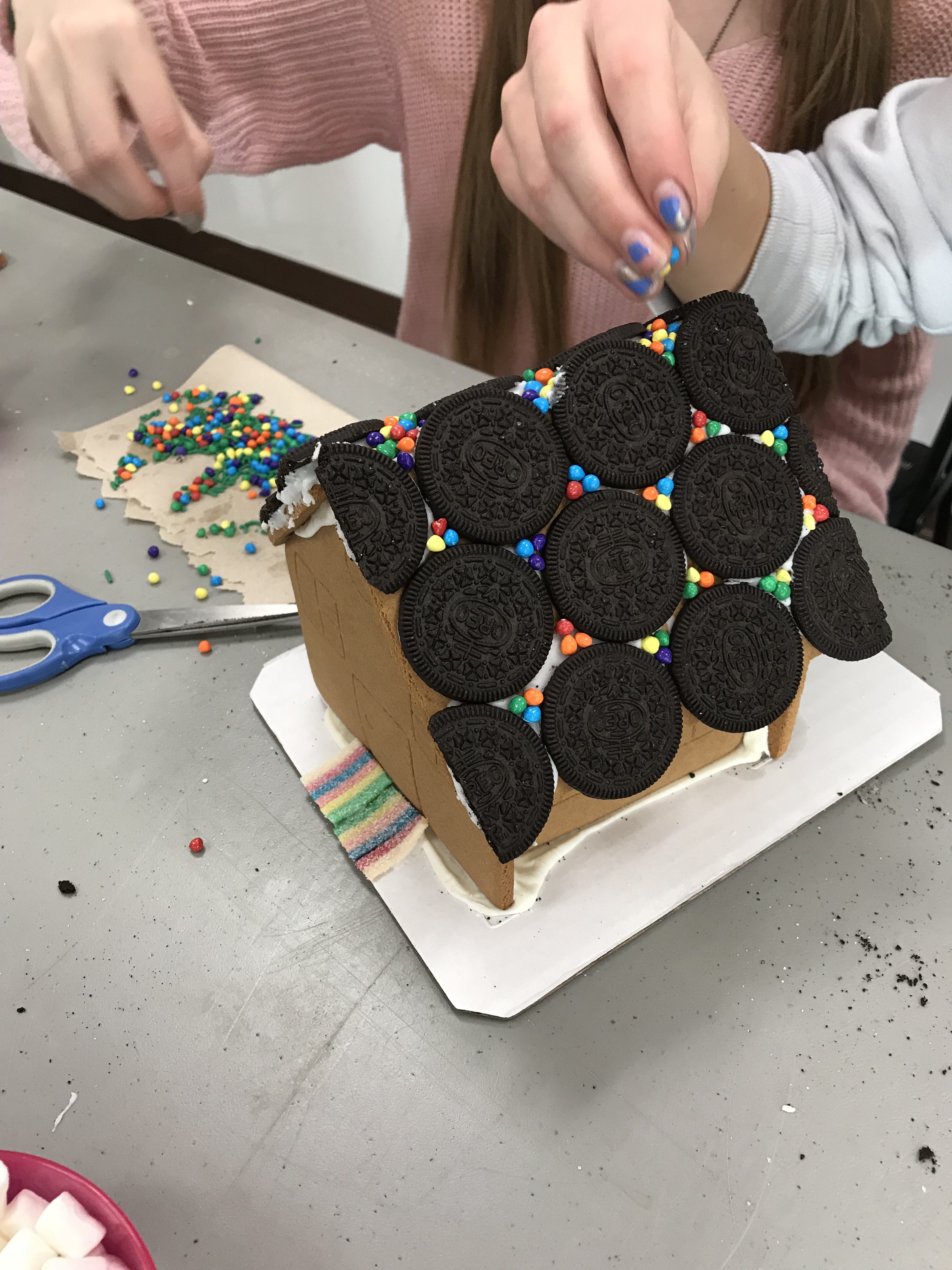 Ginger Bread House with Orea Cookie Roof